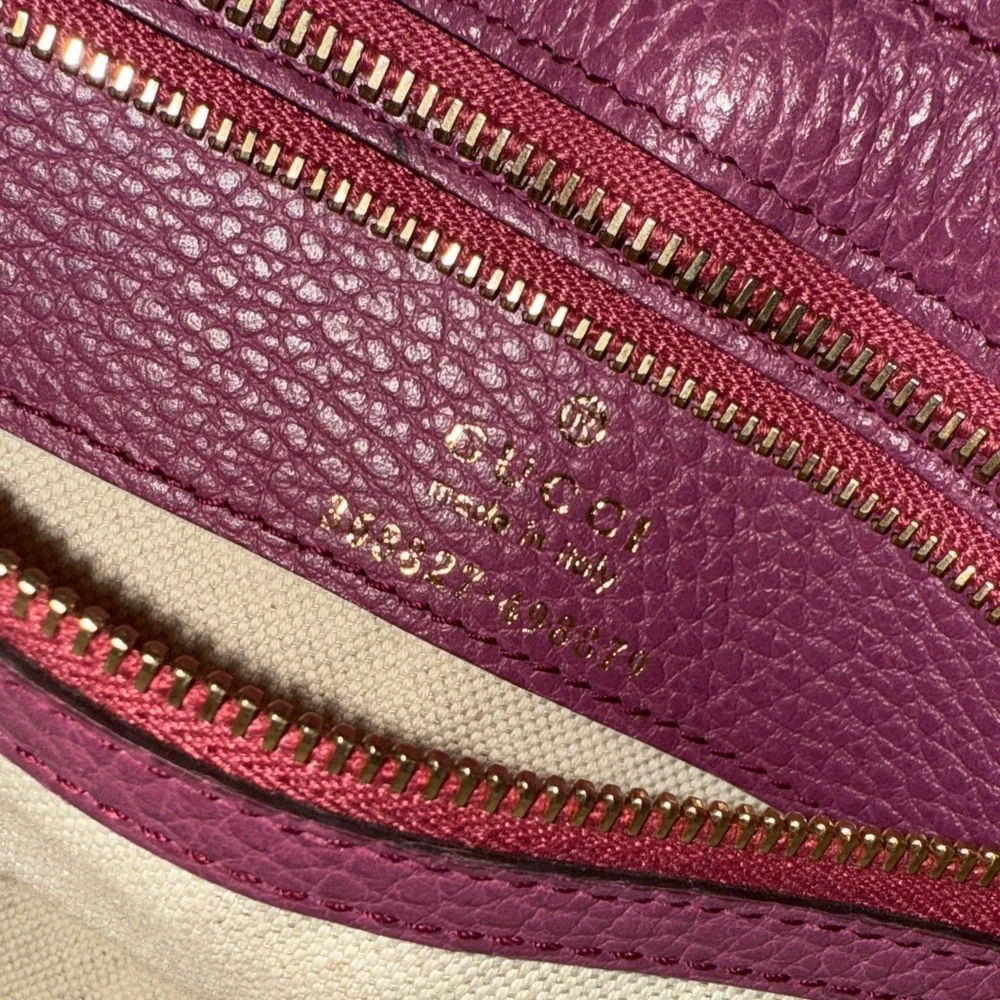 Gucci Dollar Calfskin Purple Leather Medium Satchel